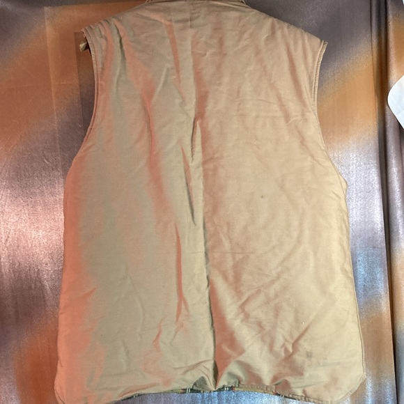 Vintage 70’s duck cloth vest wool lining snap buttons corduroy collar. 302 - Picture 4 of 7